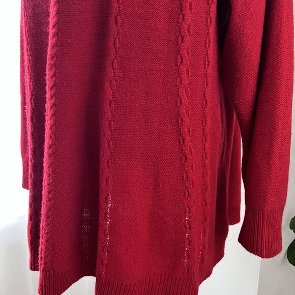Lane Bryant Red Super Cozy Comfy Stretchy Knitted Sweater Plus 22/24 - Picture 4 of 9